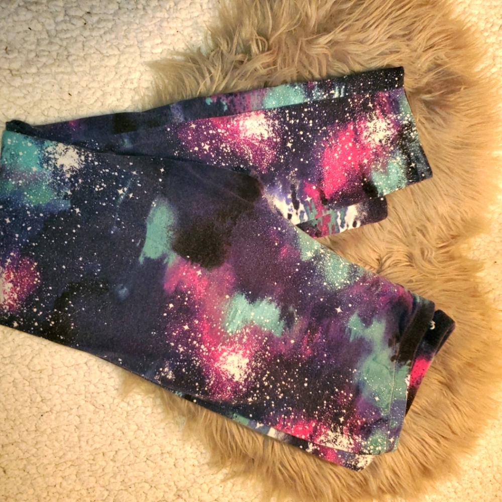 Leggings galaxy print cotton long size Medium
